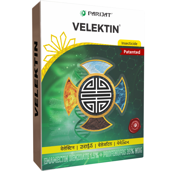 Parijat Velektin Emamectin Benzoate 1.5% + Profenofos 35% WDG, An Insecticide For Cotton, Maize & Chilly Crops.